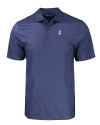 Chicago Cubs Cooperstown Cutter & Buck Pike Eco Tonal Geo Print Stretch Recycled Mens Big & Tall Polo Navy Blue Mannequin Thumbnail Image