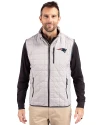 New England Patriots Cutter & Buck Rainier PrimaLoft® Mens Eco Insulated Full Zip Puffer Vest Polished Medium Gray Front Thumbnail Image