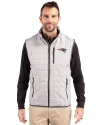 View image 7: New England Patriots Cutter & Buck Rainier Recycled Insulated Puffer Mens Full Zip Vest Polished Medium Gray Front