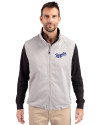 Kansas City Royals Cooperstown Cutter & Buck Charter Eco Full-Zip Mens Big & Tall Vest Polished Medium Gray Front Thumbnail Image