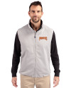 Pittsburgh Pirates Cooperstown Cutter & Buck Charter Eco Full-Zip Mens Big & Tall Vest Polished Medium Gray Front Thumbnail Image