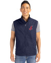 Cleveland Indians Cooperstown Cutter & Buck Charter Eco Full-Zip Mens Big & Tall Vest Navy Blue Front Thumbnail Image