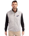 Los Angeles Dodgers Cooperstown Cutter & Buck Charter Eco Full-Zip Mens Big & Tall Vest Polished Medium Gray Front Thumbnail Image