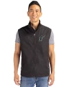 Miami Marlins Cooperstown Cutter & Buck Charter Eco Full-Zip Mens Big & Tall Vest Black Front Thumbnail Image