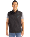 Miami Marlins Cooperstown Cutter & Buck Charter Eco Full-Zip Mens Big & Tall Vest Black Front Thumbnail Image