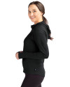 Colorado Rockies Cooperstown Cutter & Buck Daybreak Eco Recycled Womens Half Zip Hoodie Black Side Thumbnail Image