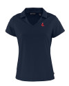 Boston Red Sox Cooperstown Cutter & Buck Daybreak Eco Recycled Womens V-neck Polo Navy Blue Mannequin Thumbnail Image
