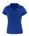 New York Mets Cooperstown Cutter & Buck Daybreak Eco Recycled Womens V-neck Polo Tour Blue Mannequin Thumbnail Image