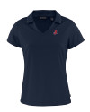 Cleveland Indians Cooperstown Cutter & Buck Daybreak Eco Recycled Womens V-neck Polo Navy Blue Mannequin Thumbnail Image