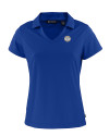 Milwaukee Brewers Cooperstown Cutter & Buck Daybreak Eco Recycled Womens V-neck Polo Tour Blue Mannequin Thumbnail Image