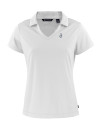 Chicago Cubs Cooperstown Cutter & Buck Daybreak Eco Recycled Womens V-neck Polo White Mannequin Thumbnail Image
