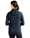 Los Angeles Dodgers Cooperstown Cutter & Buck Daybreak Eco Recycled Womens Full Zip Hoodie Navy Blue Back Thumbnail Image
