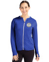 Milwaukee Brewers Cooperstown Cutter & Buck Daybreak Eco Recycled Womens Full Zip Hoodie Tour Blue Front Thumbnail Image