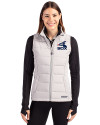 Chicago White Sox Cooperstown Cutter & Buck Evoke Hybrid Softshell Recycled Womens Full Zip Vest CONCRETE Front Thumbnail Image