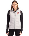 New York Yankees Cooperstown Cutter & Buck Evoke Hybrid Softshell Recycled Womens Full Zip Vest CONCRETE Front Thumbnail Image