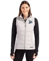 Tampa Bay Rays Cooperstown Cutter & Buck Evoke Hybrid Softshell Recycled Womens Full Zip Vest CONCRETE Front Thumbnail Image