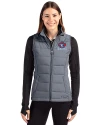 Toronto Blue Jays Cooperstown Cutter & Buck Evoke Hybrid Softshell Recycled Womens Full Zip Vest Elemental Grey Front Thumbnail Image