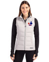 Montreal Expos Cooperstown Cutter & Buck Evoke Hybrid Softshell Recycled Womens Full Zip Vest CONCRETE Front Thumbnail Image