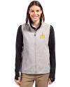 Seattle Mariners Cooperstown Cutter & Buck Charter Eco Recycled Full-Zip Womens Vest Polished Medium Gray Front Thumbnail Image