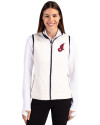 Cleveland Indians Cooperstown Cutter & Buck Cascade Eco Fleece Womens Vest Shell/Navy Blue Front Thumbnail Image