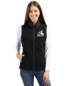 View image 1: Chicago White Sox Cooperstown Cutter & Buck Cascade Epic Comfort Recycled Sherpa Fleece Womens Full Zip Vest Black Front