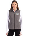 Milwaukee Brewers Cooperstown Cutter & Buck Cascade Eco Fleece Womens Vest Elemental Grey/Black Front Thumbnail Image