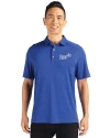 Kansas City Royals Cooperstown Cutter & Buck Forge Eco Stretch Recycled Mens Polo Tour Blue Front Thumbnail Image