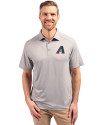 Arizona Diamondbacks Cooperstown Cutter & Buck Forge Eco Stretch Recycled Mens Polo Polished Medium Gray Front Thumbnail Image
