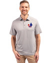 Montreal Expos Cooperstown Cutter & Buck Forge Eco Stretch Recycled Mens Polo Polished Medium Gray Front Thumbnail Image