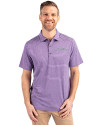 Colorado Rockies Cooperstown Cutter & Buck Forge Eco Heather Stripe Stretch Recycled Mens Polo College Purple Heather Front Thumbnail Image