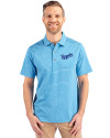 Kansas City Royals Cooperstown Cutter & Buck Forge Eco Heather Stripe Stretch Recycled Mens Polo Digital Heather Front Thumbnail Image