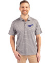 Kansas City Royals Cooperstown Cutter & Buck Forge Eco Heather Stripe Stretch Recycled Mens Polo Elemental Grey Heather Front Thumbnail Image