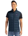 Arizona Cardinals Americana Cutter & Buck Evoke Hybrid Softshell Recycled Mens Full Zip Vest Navy Blue Front Thumbnail Image