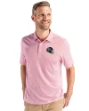 Atlanta Falcons NFL Helmet Cutter & Buck Pike Eco Symmetry Print Stretch Recycled Mens Polo White/Red Front Thumbnail Image