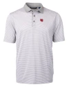 Nebraska Cornhuskers College Vault Cutter & Buck Virtue Eco Pique Micro Stripe Recycled Mens Polo Polished/White Mannequin Thumbnail Image