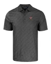 Louisville Cardinals College Vault Cutter & Buck Pike Eco Pebble Print Stretch Recycled Mens Polo Black Mannequin Thumbnail Image