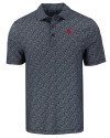Nebraska Cornhuskers College Vault Cutter & Buck Pike Eco Pebble Print Stretch Recycled Mens Polo Black/White Mannequin Thumbnail Image