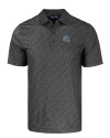 Detroit Lions NFL Helmet Cutter & Buck Pike Eco Pebble Print Stretch Recycled Mens Polo Black Mannequin Thumbnail Image