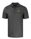 San Francisco 49ers NFL Helmet Cutter & Buck Pike Eco Pebble Print Stretch Recycled Mens Polo Black Mannequin Thumbnail Image