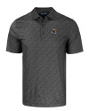 Los Angeles Rams NFL Helmet Cutter & Buck Pike Eco Pebble Print Stretch Recycled Mens Polo Black Mannequin Thumbnail Image