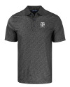 Texas A&M Aggies Alumni Cutter & Buck Pike Eco Pebble Print Stretch Recycled Mens Polo Black Mannequin Thumbnail Image