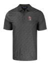 Oklahoma Sooners Alumni (Patterns BL&EG) Cutter & Buck Pike Eco Pebble Print Stretch Recycled Mens Polo Black Mannequin Thumbnail Image