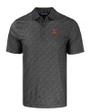 Texas Longhorns Alumni Cutter & Buck Pike Eco Pebble Print Stretch Recycled Mens Polo Black Mannequin Thumbnail Image