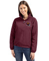 Washington Commanders NFL Helmet Cutter & Buck Charter Eco Recycled Womens Full-Zip Jacket Bordeaux Front Thumbnail Image