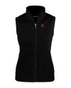 Nebraska Cornhuskers College Vault Cutter & Buck Cascade Eco Fleece Womens Vest Black Mannequin Thumbnail Image
