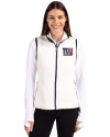 New York Giants Americana Cutter & Buck Cascade Eco Fleece Womens Vest Shell/Navy Blue Front Thumbnail Image