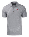 Nebraska Cornhuskers College Vault Cutter & Buck Forge Eco Heather Stripe Stretch Recycled Mens Big & Tall Polo Black Heather Mannequin Thumbnail Image