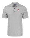 Nebraska Cornhuskers College Vault Cutter & Buck Pike Eco Tonal Geo Print Stretch Recycled Mens Big & Tall Polo Elemental Grey Mannequin Thumbnail Image