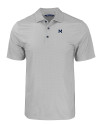 Michigan Wolverines College Vault Cutter & Buck Pike Eco Tonal Geo Print Stretch Recycled Mens Big & Tall Polo Elemental Grey Mannequin Thumbnail Image