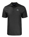 Carolina Panthers NFL Helmet Cutter & Buck Pike Eco Tonal Geo Print Stretch Recycled Mens Big & Tall Polo Black Mannequin Thumbnail Image